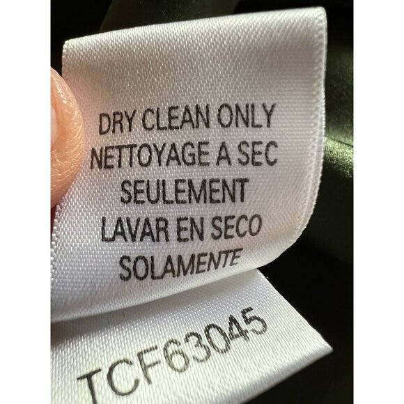 Vintage Y2K BCBGMaxAzria army green halter silk empire waist dress boho 10 beads - Picture 10 of 10